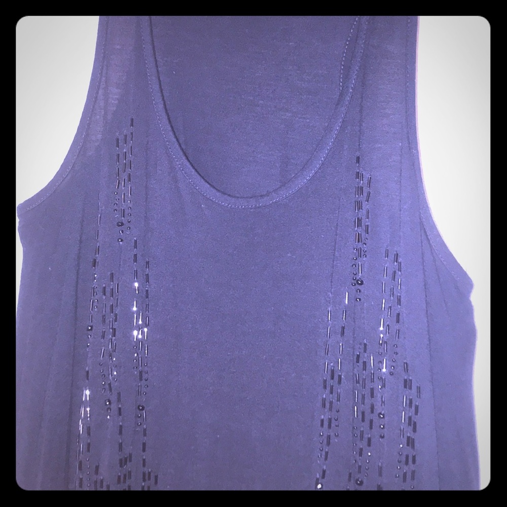 Beautiful navy top with black beading
